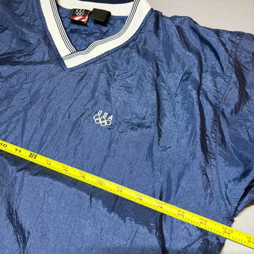 Vintage blue team usa olympics pullover windbreaker